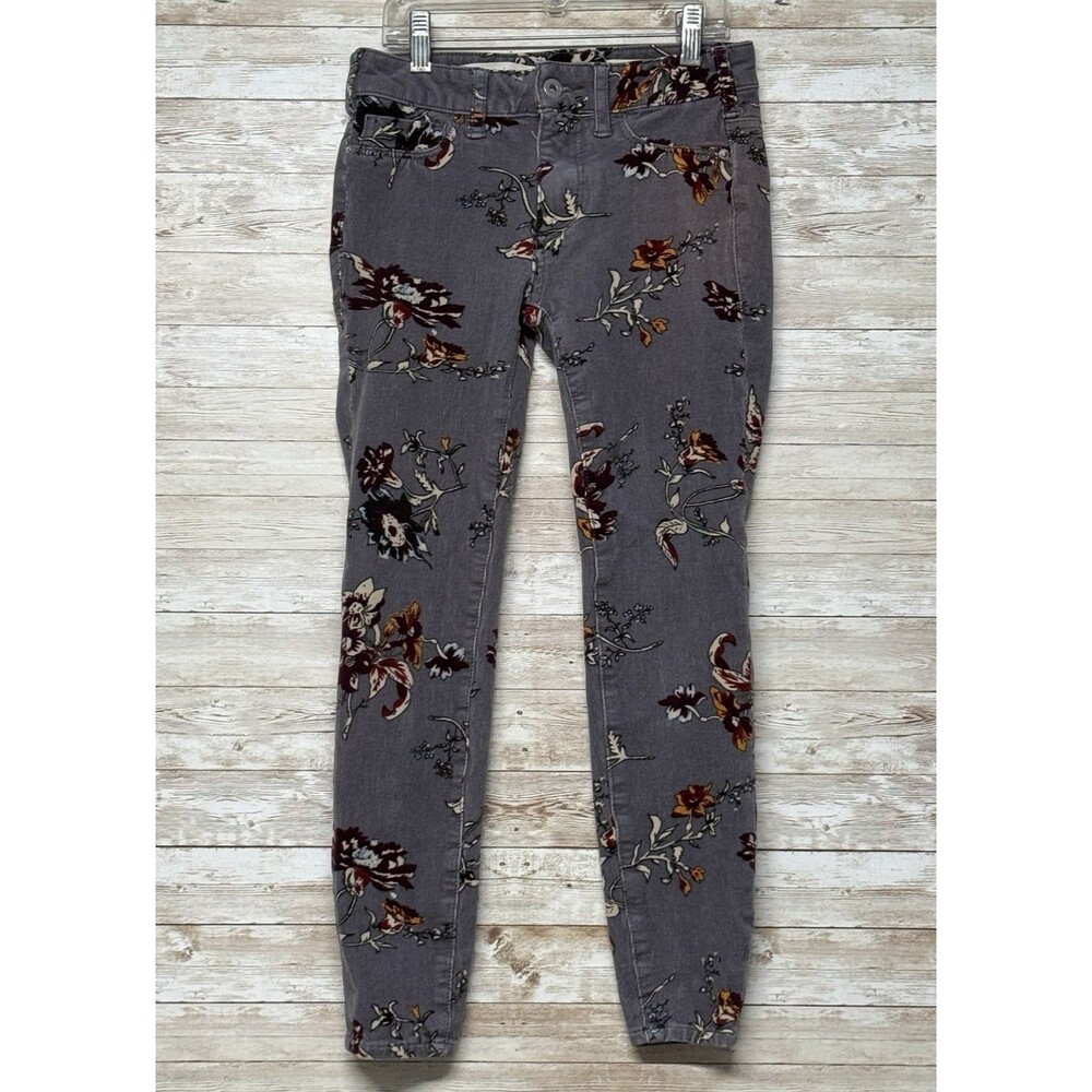 Anthropologie Pilcro Cottagecore Floral Corduroy Skinny Pants Whimsigoth 24 Pet